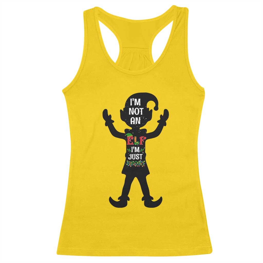 Funny Christmas Matching Family Racerback Tank Top I Am Not An Elf Im Just Short - Wonder Print Shop