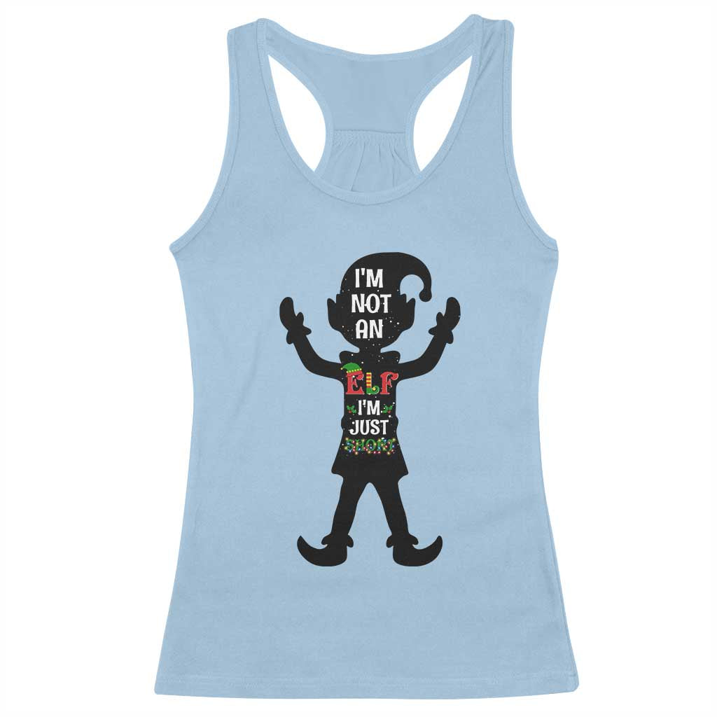 Funny Christmas Matching Family Racerback Tank Top I Am Not An Elf Im Just Short - Wonder Print Shop