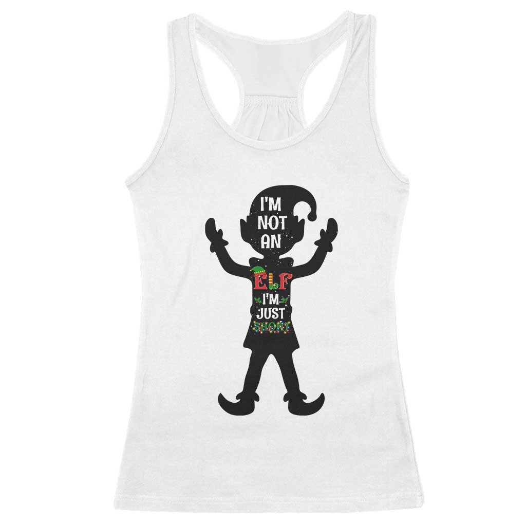 Funny Christmas Matching Family Racerback Tank Top I Am Not An Elf Im Just Short - Wonder Print Shop