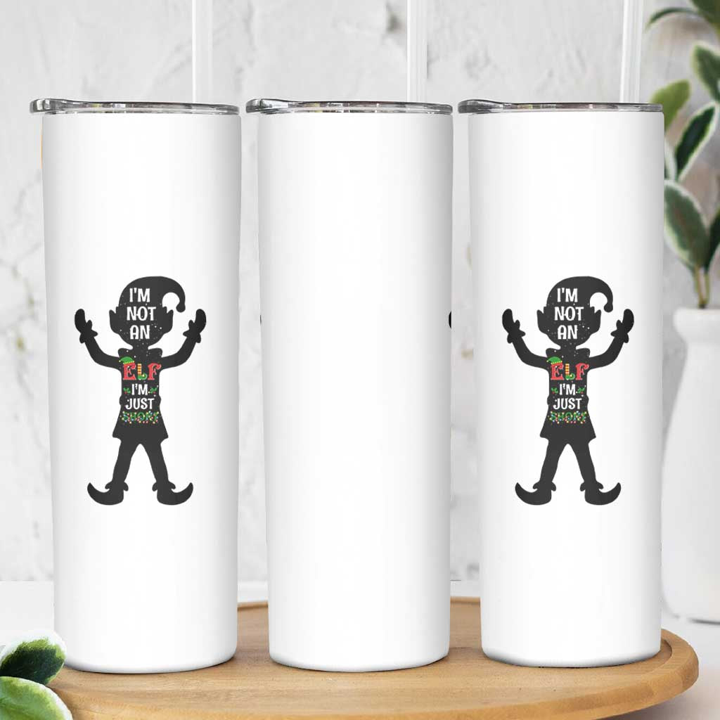 Funny Christmas Matching Family Skinny Tumbler I Am Not An Elf Im Just Short - Wonder Print Shop