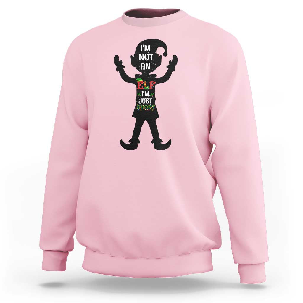 Funny Christmas Matching Family Sweatshirt I Am Not An Elf Im Just Short - Wonder Print Shop