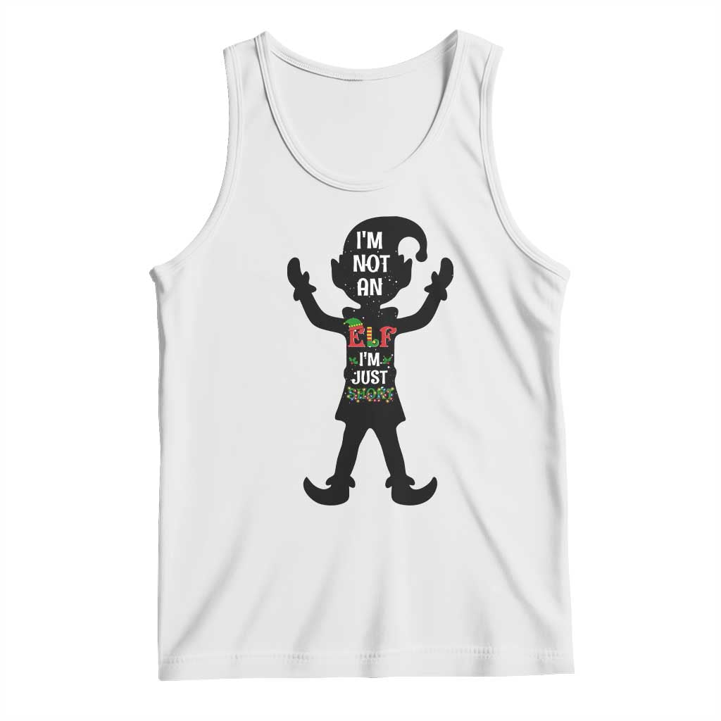 Funny Christmas Matching Family Tank Top I Am Not An Elf Im Just Short - Wonder Print Shop
