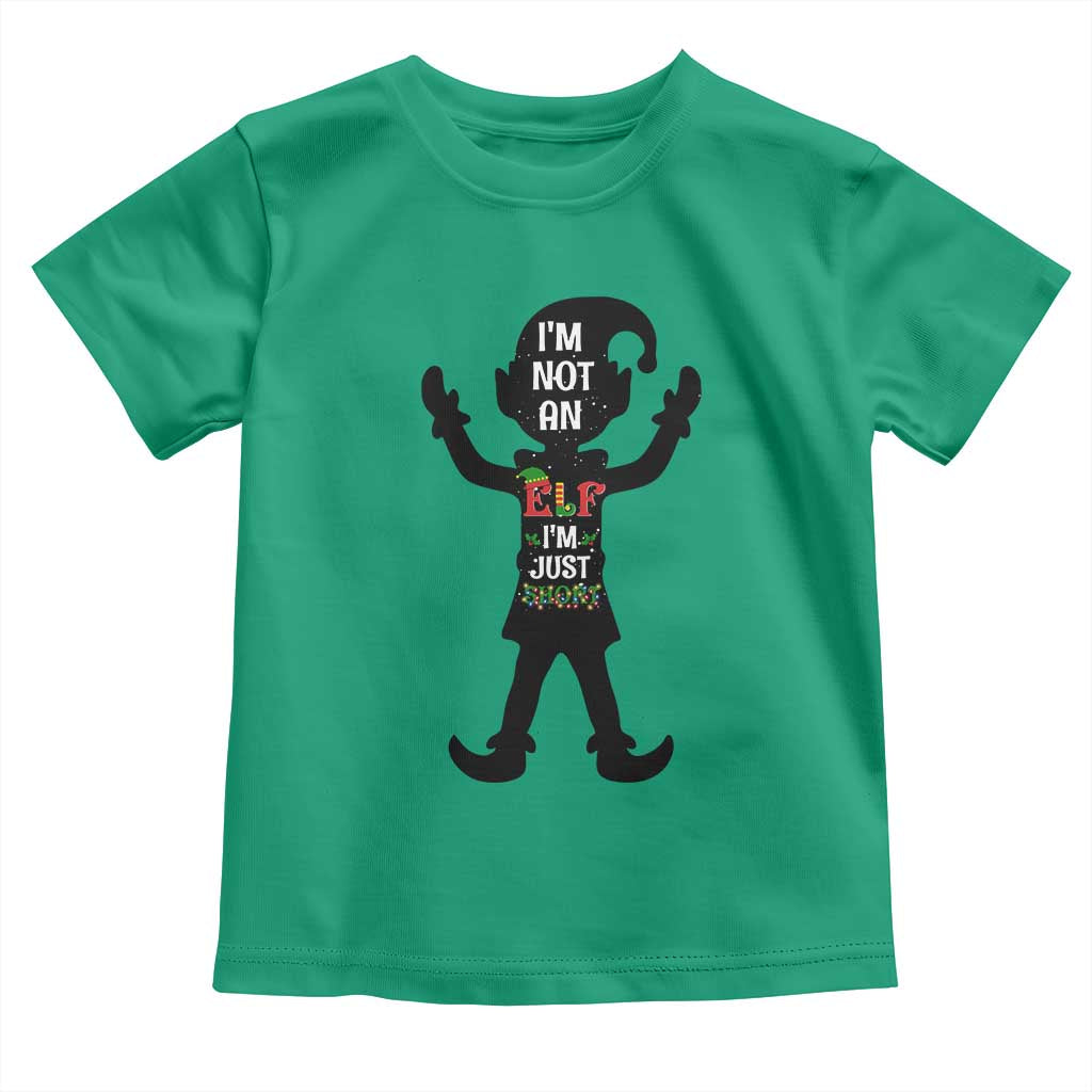 Funny Christmas Matching Family Toddler T Shirt I Am Not An Elf Im Just Short - Wonder Print Shop