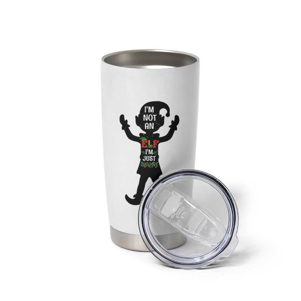 Funny Christmas Matching Family Tumbler Cup I Am Not An Elf Im Just Short - Wonder Print Shop