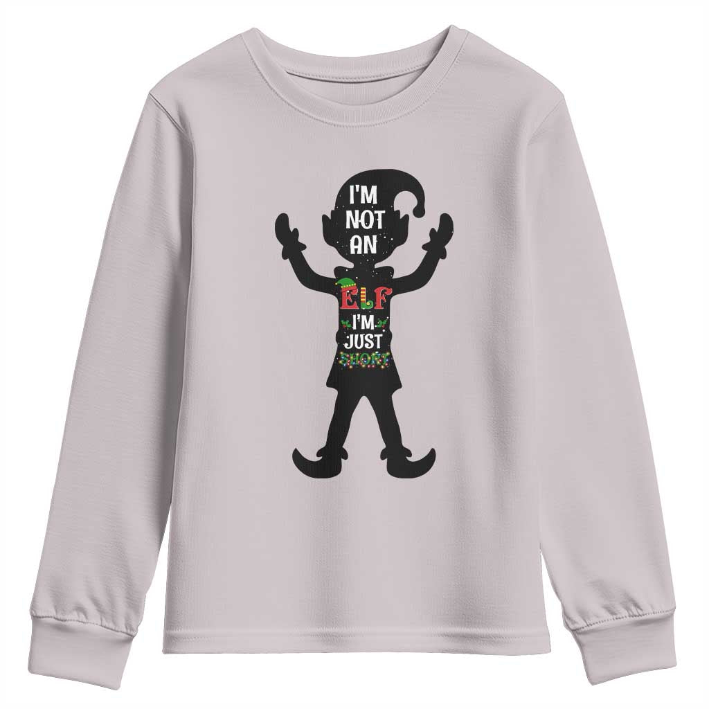 Funny Christmas Matching Family Youth Sweatshirt I Am Not An Elf Im Just Short - Wonder Print Shop