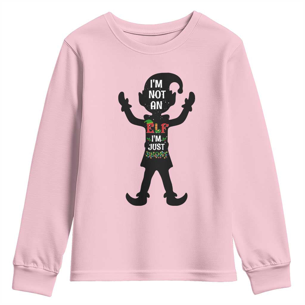 Funny Christmas Matching Family Youth Sweatshirt I Am Not An Elf Im Just Short - Wonder Print Shop