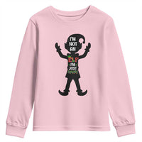 Funny Christmas Matching Family Youth Sweatshirt I Am Not An Elf Im Just Short - Wonder Print Shop