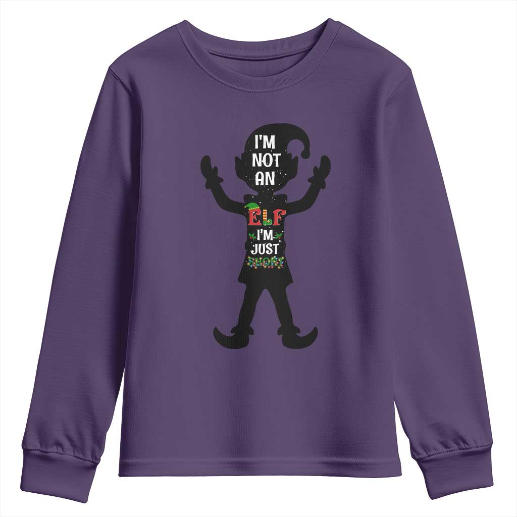 Funny Christmas Matching Family Youth Sweatshirt I Am Not An Elf Im Just Short - Wonder Print Shop
