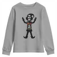 Funny Christmas Matching Family Youth Sweatshirt I Am Not An Elf Im Just Short - Wonder Print Shop