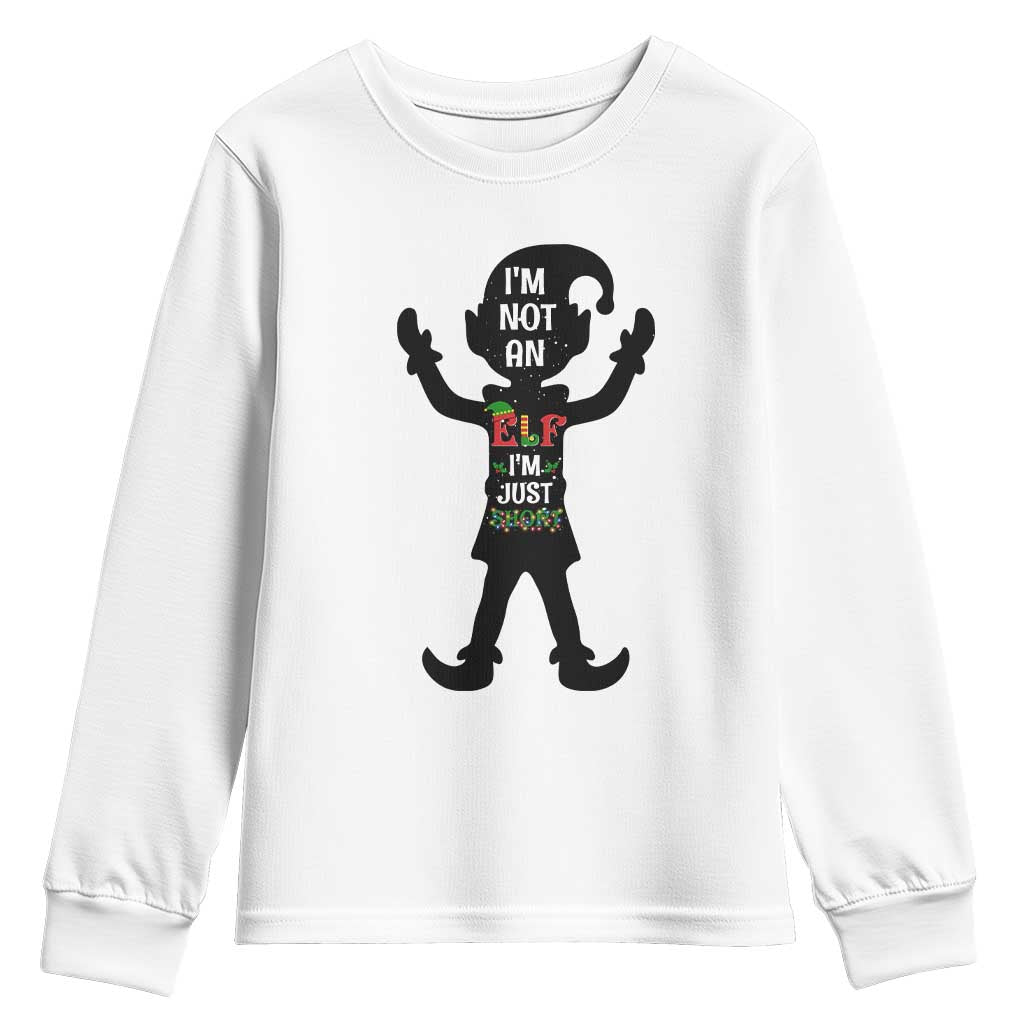 Funny Christmas Matching Family Youth Sweatshirt I Am Not An Elf Im Just Short - Wonder Print Shop