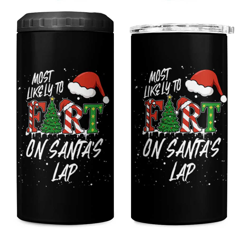 Funny Christmas Matching Family 4 in 1 Can Cooler Tumbler Most Likely To Fart On Santa Lap - Wonder Print Shop