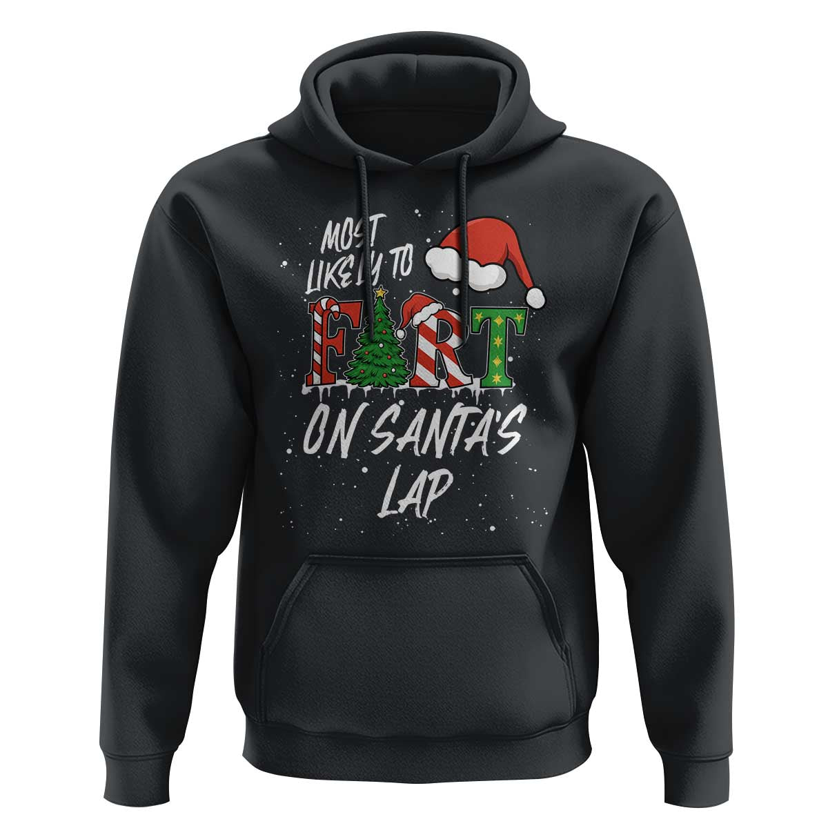 Funny Christmas Matching Family Hoodie Most Likely To Fart On Santa Lap - Wonder Print Shop