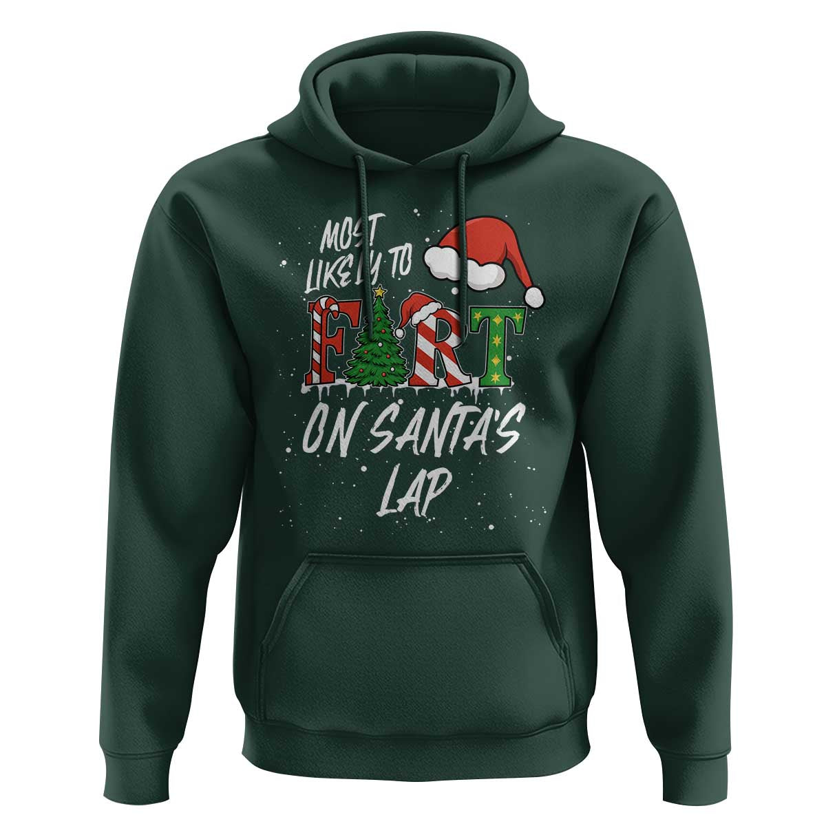 Funny Christmas Matching Family Hoodie Most Likely To Fart On Santa Lap - Wonder Print Shop