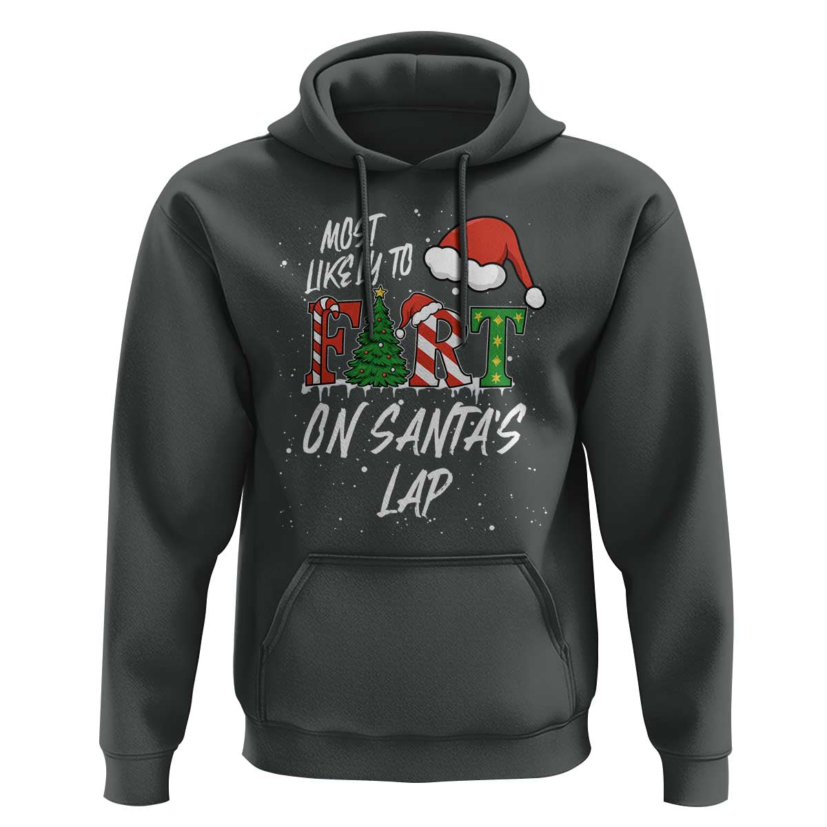 Funny Christmas Matching Family Hoodie Most Likely To Fart On Santa Lap - Wonder Print Shop