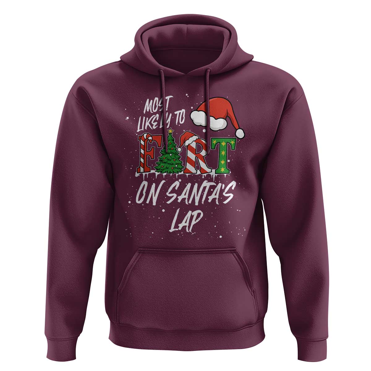Funny Christmas Matching Family Hoodie Most Likely To Fart On Santa Lap - Wonder Print Shop