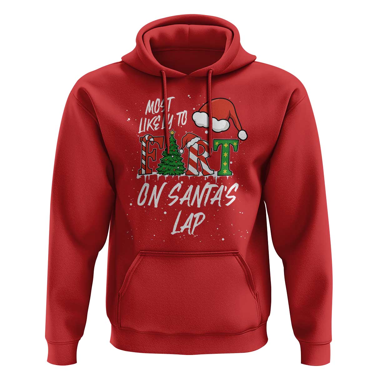Funny Christmas Matching Family Hoodie Most Likely To Fart On Santa Lap - Wonder Print Shop