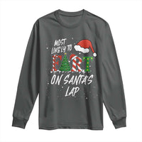 Funny Christmas Matching Family Long Sleeve Shirt Most Likely To Fart On Santa Lap - Wonder Print Shop