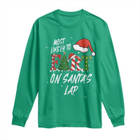 Funny Christmas Matching Family Long Sleeve Shirt Most Likely To Fart On Santa Lap - Wonder Print Shop