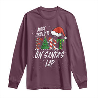 Funny Christmas Matching Family Long Sleeve Shirt Most Likely To Fart On Santa Lap - Wonder Print Shop