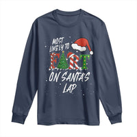 Funny Christmas Matching Family Long Sleeve Shirt Most Likely To Fart On Santa Lap - Wonder Print Shop