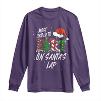 Funny Christmas Matching Family Long Sleeve Shirt Most Likely To Fart On Santa Lap - Wonder Print Shop