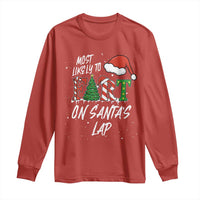 Funny Christmas Matching Family Long Sleeve Shirt Most Likely To Fart On Santa Lap - Wonder Print Shop