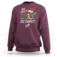 Funny Christmas Matching Family Sweatshirt Most Likely To Fart On Santa Lap - Wonder Print Shop