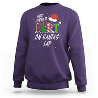 Funny Christmas Matching Family Sweatshirt Most Likely To Fart On Santa Lap - Wonder Print Shop