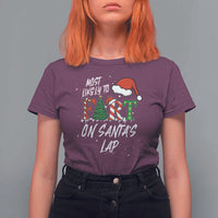 Funny Christmas Matching Family T Shirt For Women Most Likely To Fart On Santa Lap - Wonder Print Shop