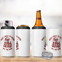 Funny Skeleton Christmas 4 in 1 Can Cooler Tumbler Most Likely To Drink All The Wine - Wonder Print Shop