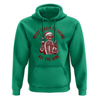 Funny Skeleton Christmas Hoodie Most Likely To Drink All The Wine - Wonder Print Shop