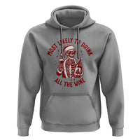 Funny Skeleton Christmas Hoodie Most Likely To Drink All The Wine - Wonder Print Shop