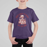 Funny Skeleton Christmas T Shirt For Kid Most Likely To Drink All The Wine - Wonder Print Shop