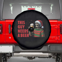 Funny Skeleton Beer Christmas Spare Tire Cover This Guy Needs A Beer - Wonder Print Shop