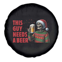 Funny Skeleton Beer Christmas Spare Tire Cover This Guy Needs A Beer - Wonder Print Shop