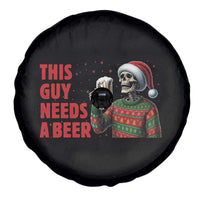 Funny Skeleton Beer Christmas Spare Tire Cover This Guy Needs A Beer - Wonder Print Shop