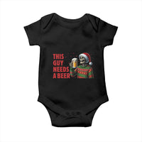 Funny Skeleton Beer Christmas Baby Onesie This Guy Needs A Beer - Wonder Print Shop