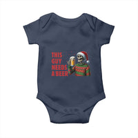 Funny Skeleton Beer Christmas Baby Onesie This Guy Needs A Beer - Wonder Print Shop