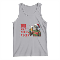 Funny Skeleton Beer Christmas Tank Top This Guy Needs A Beer - Wonder Print Shop
