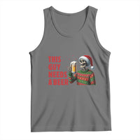 Funny Skeleton Beer Christmas Tank Top This Guy Needs A Beer - Wonder Print Shop