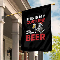 Funny Skeleton Beer Christmas Garden Flag This Is My Costume Now Give Me A Beer - Wonder Print Shop