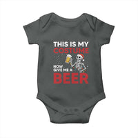 Funny Skeleton Beer Christmas Baby Onesie This Is My Costume Now Give Me A Beer - Wonder Print Shop