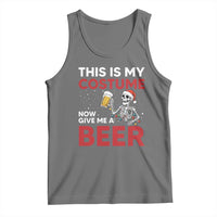 Funny Skeleton Beer Christmas Tank Top This Is My Costume Now Give Me A Beer - Wonder Print Shop