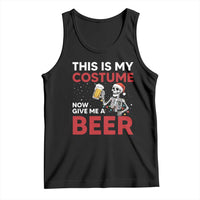 Funny Skeleton Beer Christmas Tank Top This Is My Costume Now Give Me A Beer - Wonder Print Shop