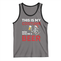 Funny Skeleton Beer Christmas Tank Top This Is My Costume Now Give Me A Beer - Wonder Print Shop