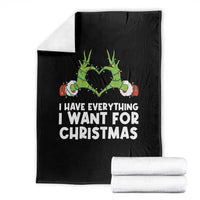 Funny Elf Hand Christmas Throw Blanket I Have Everything I Want For Christmas - Wonder Print Shop