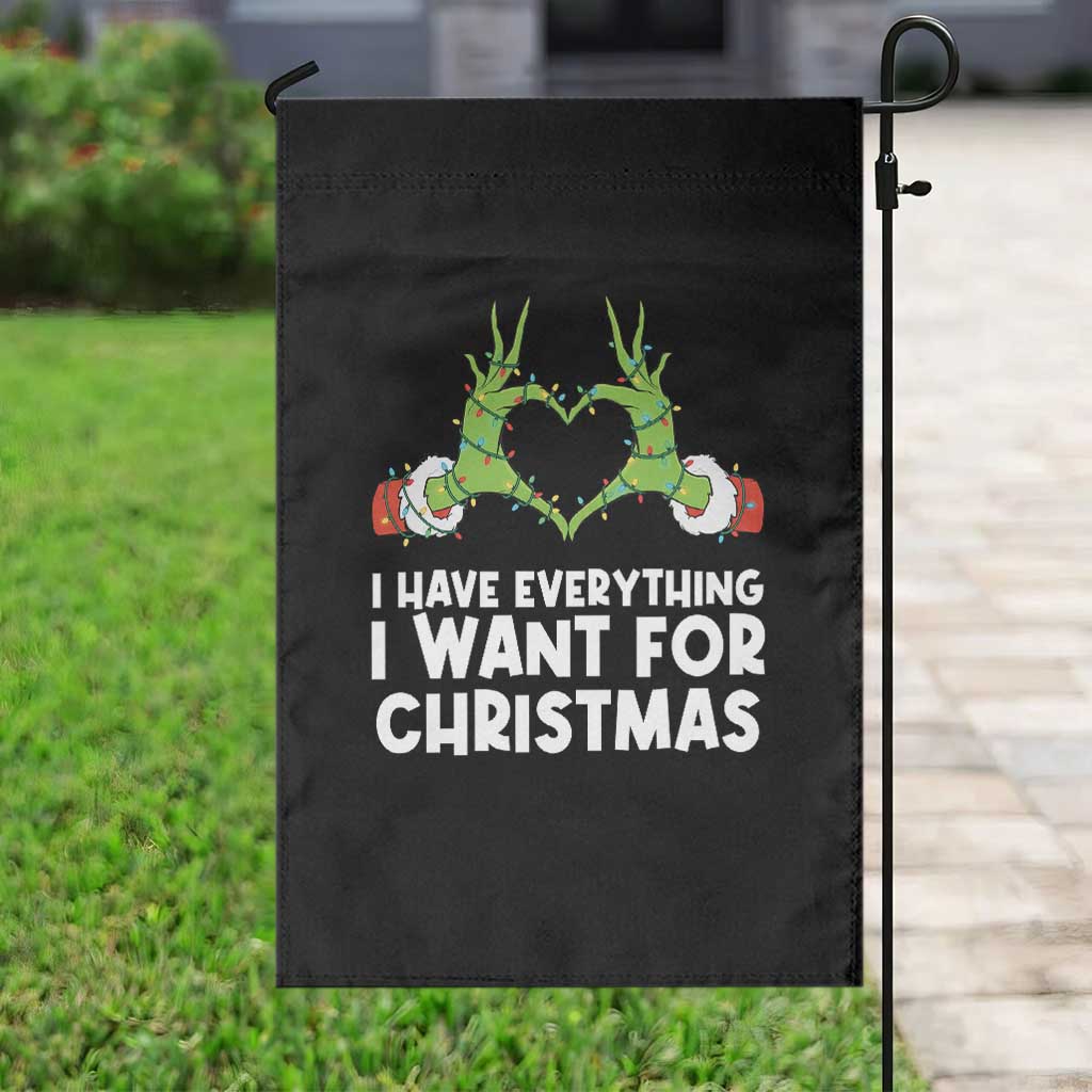 Funny Elf Hand Christmas Garden Flag I Have Everything I Want For Christmas - Wonder Print Shop