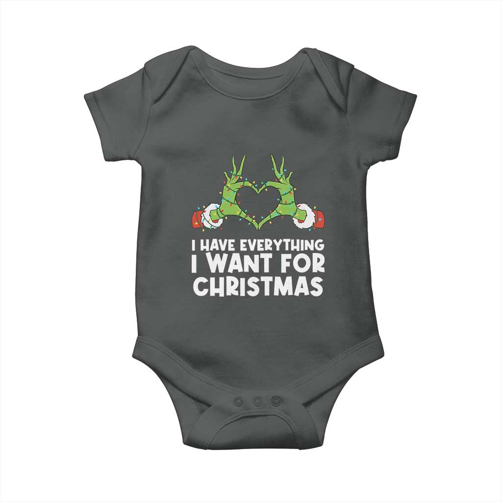 Funny Elf Hand Christmas Baby Onesie I Have Everything I Want For Christmas - Wonder Print Shop