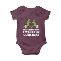 Funny Elf Hand Christmas Baby Onesie I Have Everything I Want For Christmas - Wonder Print Shop