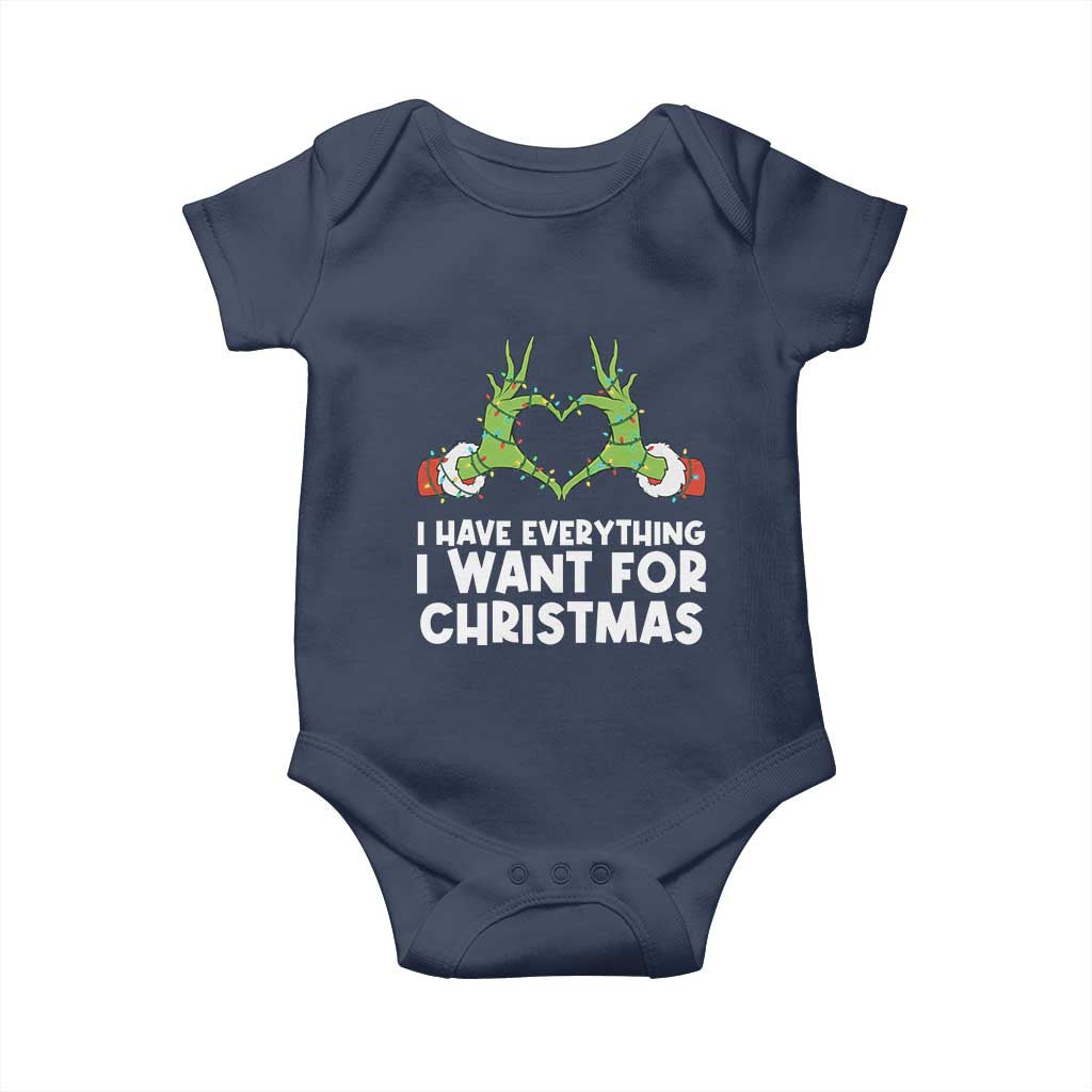 Funny Elf Hand Christmas Baby Onesie I Have Everything I Want For Christmas - Wonder Print Shop